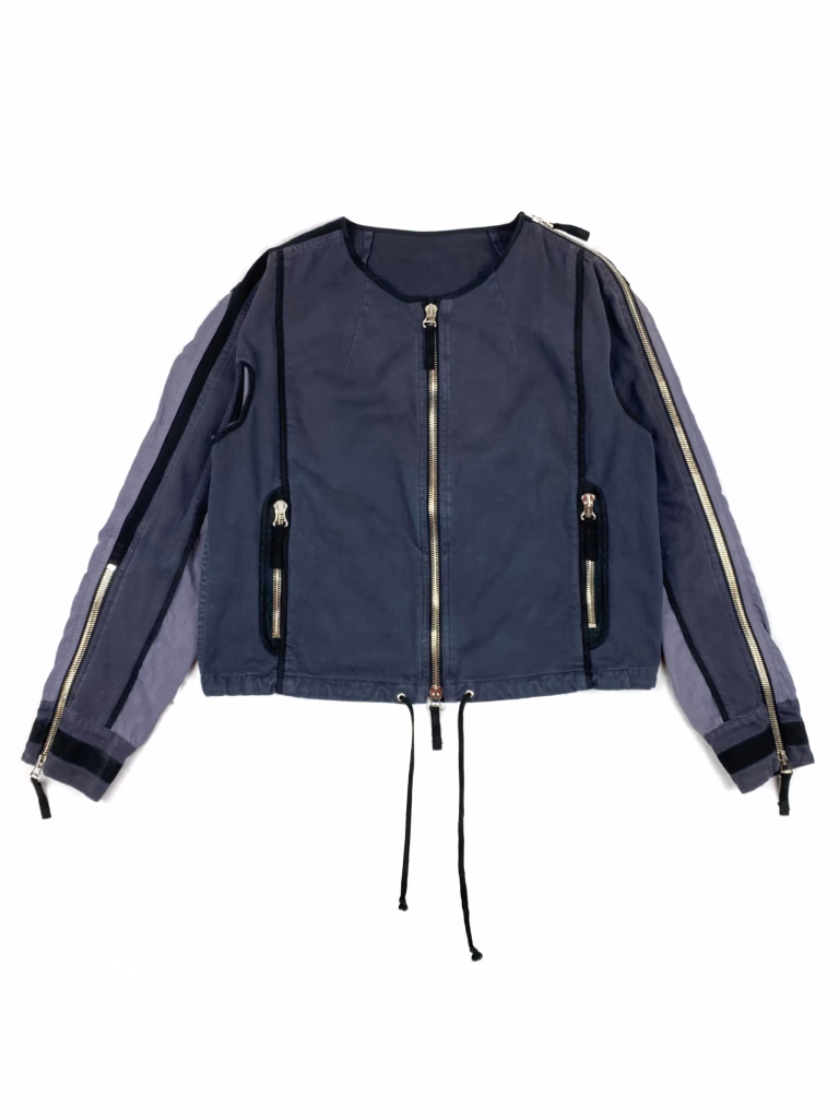 Dries Van Noten Backzip Cropped Lightweight Bomber in Multicolor