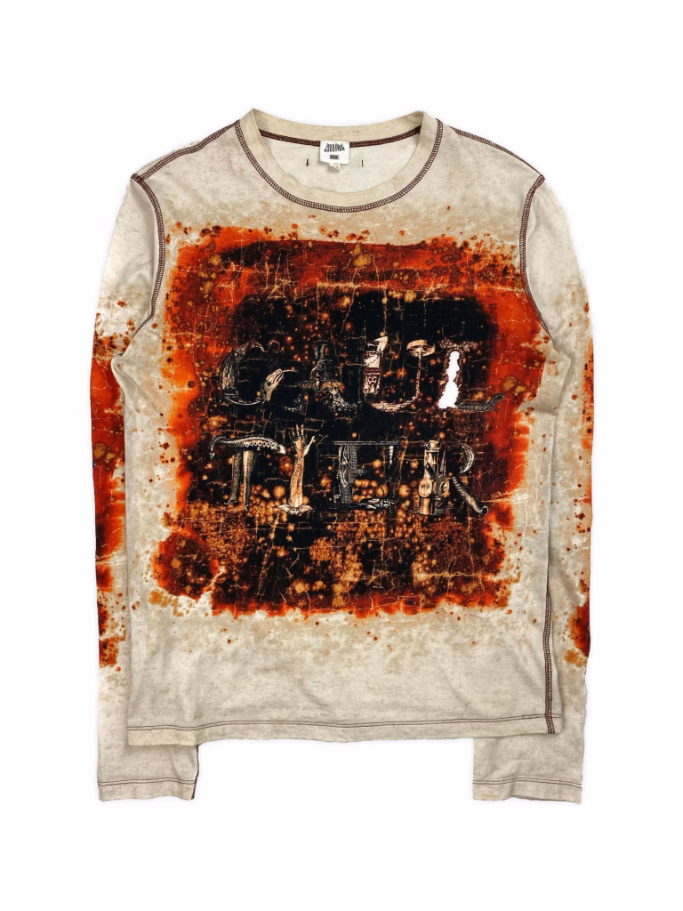 Jean Paul Gaultier Gaultier Logo Print Long Sleeve in Cream