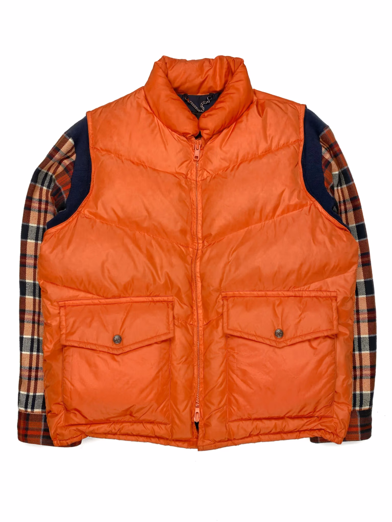 Undercover AW05 'Arts & Crafts' Hybrid Puffer Vest in Orange