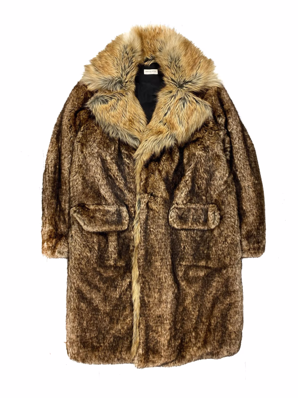 Dries Van Noten Fur Coat in Brown