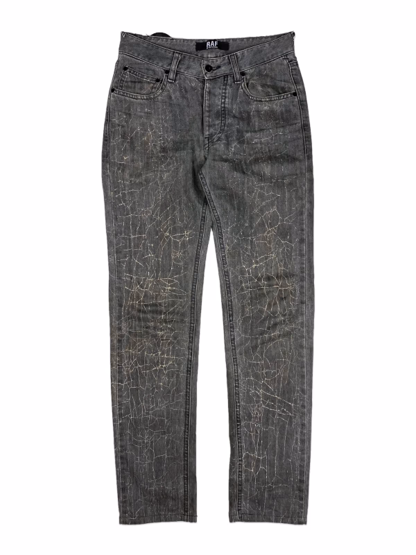 RAF by Raf Simons Cracked Denim Jeans in Grey