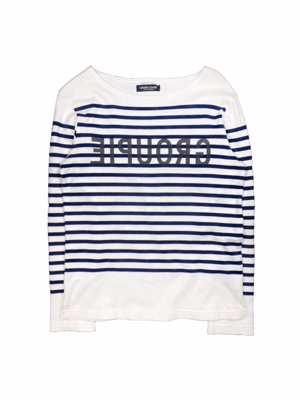 Undercover SS99 'Groupie' Striped Breton Top in White