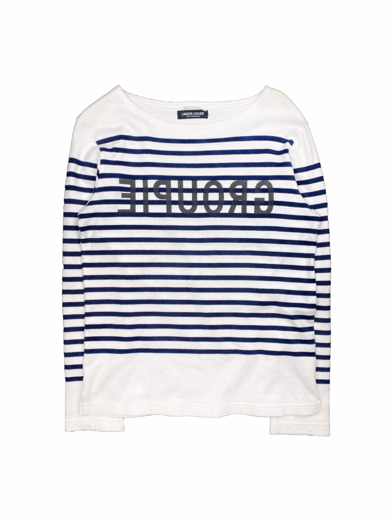 Undercover SS99 'Groupie' Striped Breton Top in White