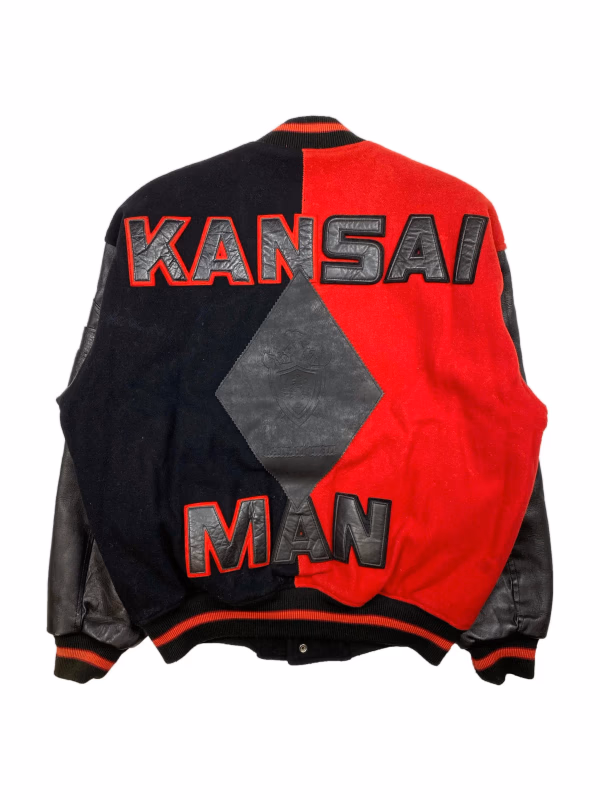 Kansai Colorblock 'KANSAI MAN' Varsity Jacket in Red
