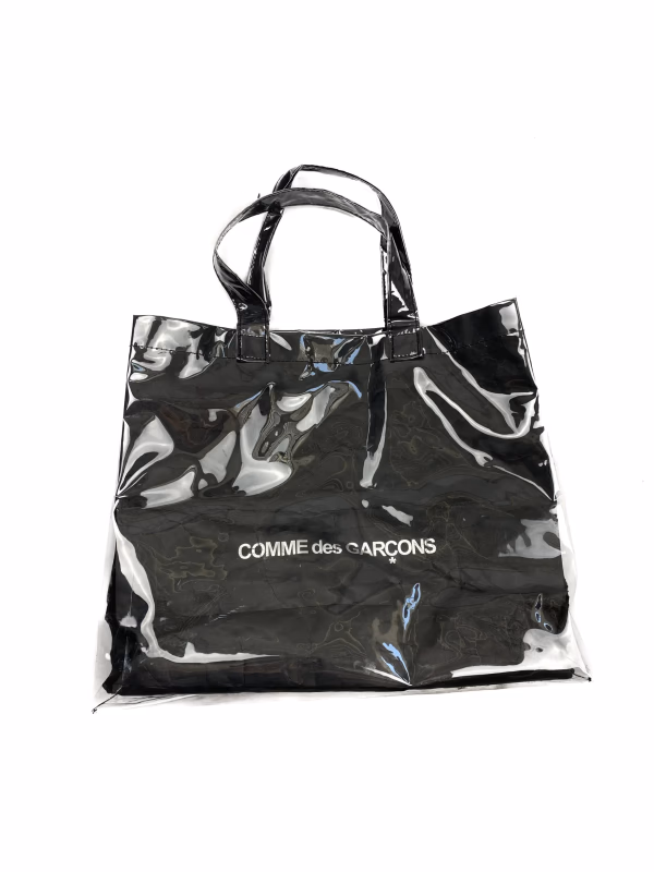 Comme des Garçons Logo PVC Tote Bag in Black