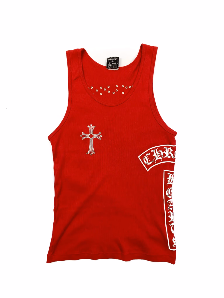 Chrome Hearts Cross Grommet Tank Top in Red