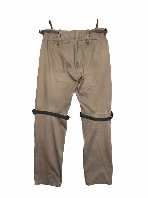 Helmut Lang Bondage Strap Trousers in Khaki