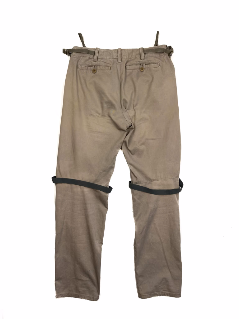 Helmut Lang Bondage Strap Trousers in Khaki
