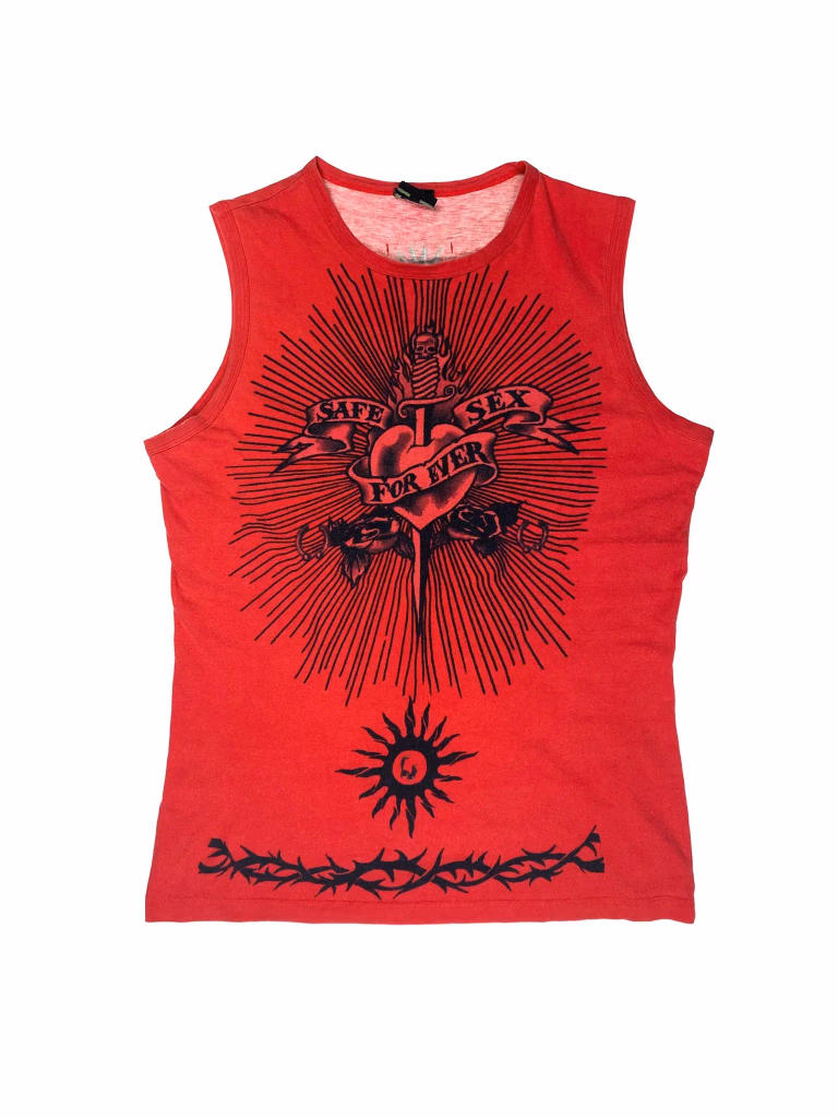 Jean Paul Gaultier 'Safe Sex Forever' Tank Top in Red