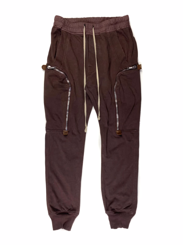 Rick Owens Bauhaus Cargo Joggers in Oxblood