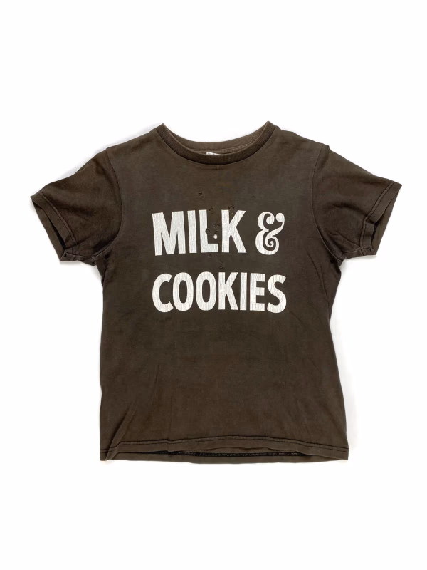 Number (N)ine 'Milk & Cookies' Distressed Tee in Brown