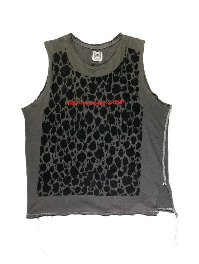 Undercover Leopard Panel Cutoff Tank in Grey
