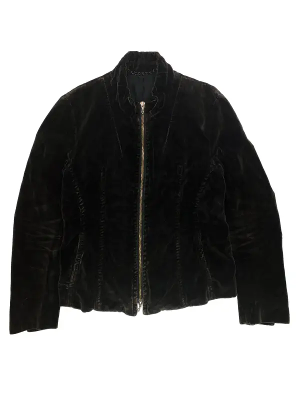 Velvet Chain Collar Bomber