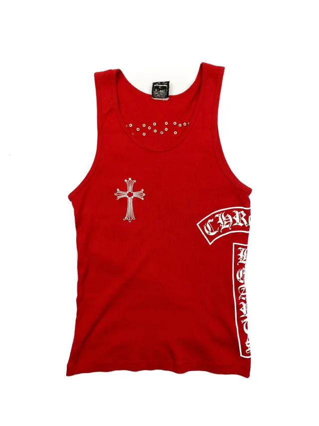 Chrome Hearts Cross Grommet Tank Top in Red