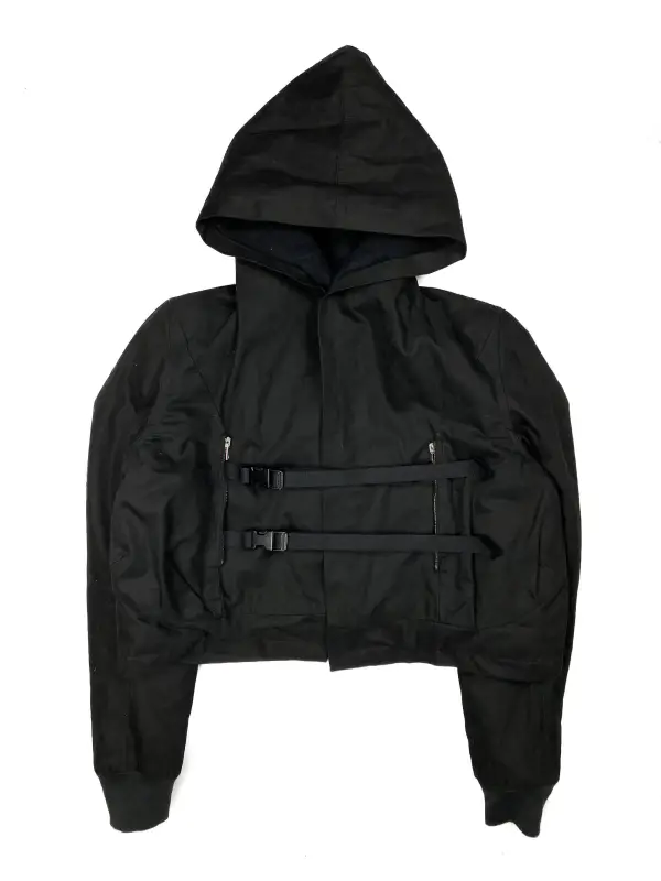 Cropped Bondage Strap Hoodie