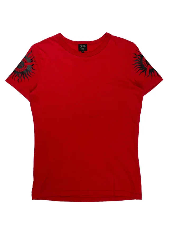 Jean Paul Gaultier Tribal Sun Sleeve Tee in Red