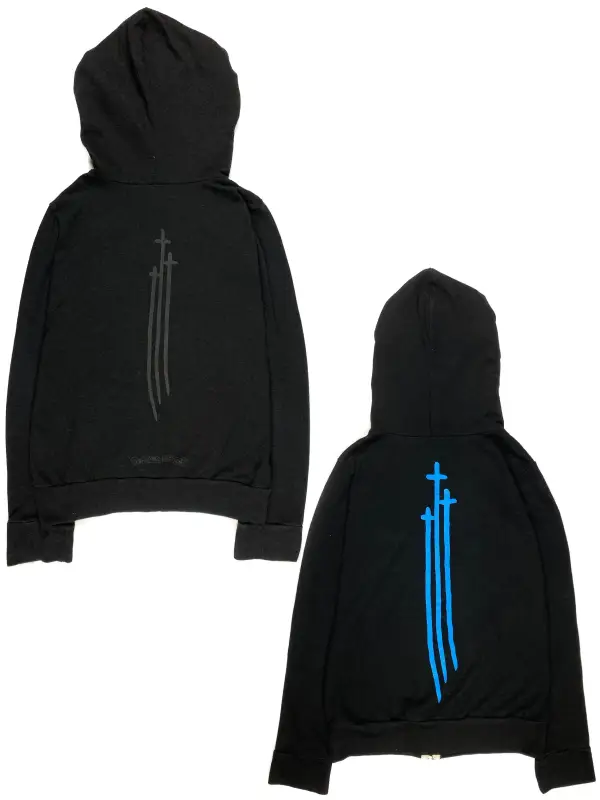 Triple Cross Zip Up Hoodie (Back View)